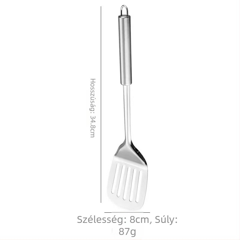 430 rozsdamentes acél konyhai spatula készlet – spatula sütéshez, kanál, nagy szűrő, vastag nyéllel, teljes készlet