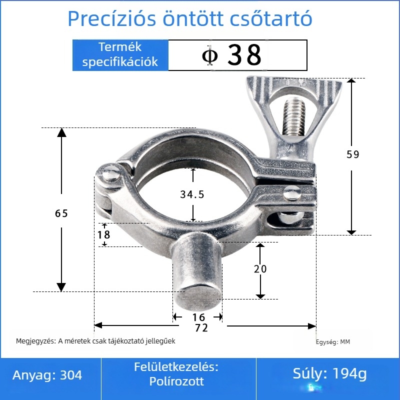 Precíziós öntött cső tartó 304 rozsdamentes acél csőbilincs gyors zárással