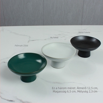 Porcelánból készült magas lábú gyümölcstál és snacktál, japán stílusú kerámia teás tál, kör alakú kreatív előételes tál