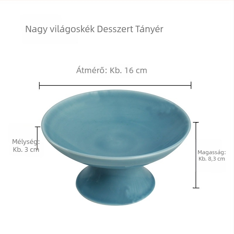 Porcelánból készült magas lábú gyümölcstál és snacktál, japán stílusú kerámia teás tál, kör alakú kreatív előételes tál