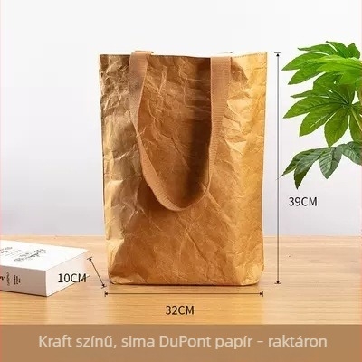 Dupont papírtáska egyedi logóval, retro stílusú, vízálló kraft papírból, környezetbarát reklám bevásárlótáska