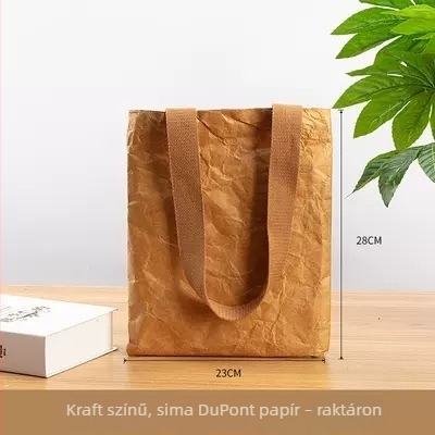 Dupont papírtáska egyedi logóval, retro stílusú, vízálló kraft papírból, környezetbarát reklám bevásárlótáska