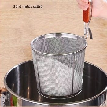 Rozsdamentes acélból készült Malatang szűrőcolander, tészta kosár és olajkosár, szűrő, csúszásmentes fogantyú, dupla kampó, hőálló