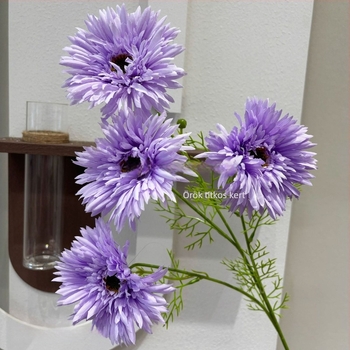 Négyfejű szatén művirágok: hibiszkusz, Francis krizantéma, margaréta, gerbera, napraforgó – esküvői és otthoni dekorációhoz