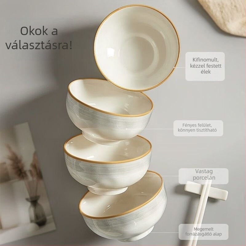 Underglaze Color 2026 tál- és tányérkészlet, új modell, otthoni használatra, kerámiából készült étkészlet, magas esztétikai értékkel, költözéshez