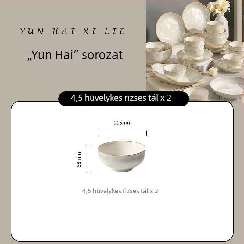 Underglaze Color 2026 tál- és tányérkészlet, új modell, otthoni használatra, kerámiából készült étkészlet, magas esztétikai értékkel, költözéshez