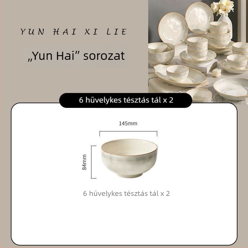 Underglaze Color 2026 tál- és tányérkészlet, új modell, otthoni használatra, kerámiából készült étkészlet, magas esztétikai értékkel, költözéshez