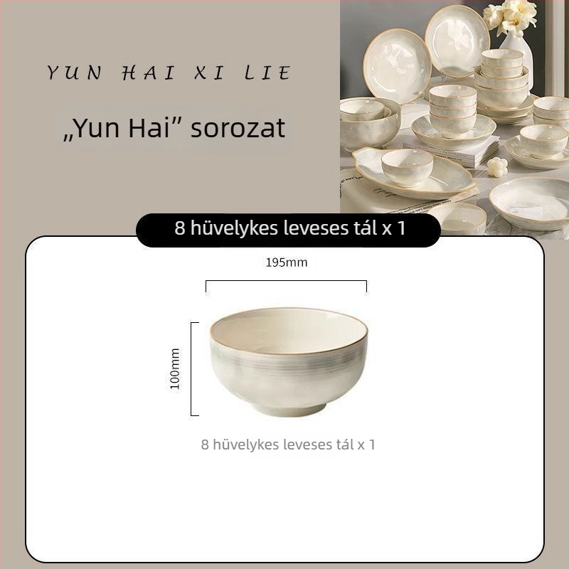 Underglaze Color 2026 tál- és tányérkészlet, új modell, otthoni használatra, kerámiából készült étkészlet, magas esztétikai értékkel, költözéshez