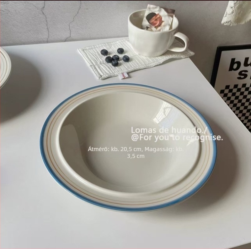 Porcelán reggeliző- és desszertes tál, francia stílusú alul mázolt színvilág, retró dizájn fagylaltos tál
