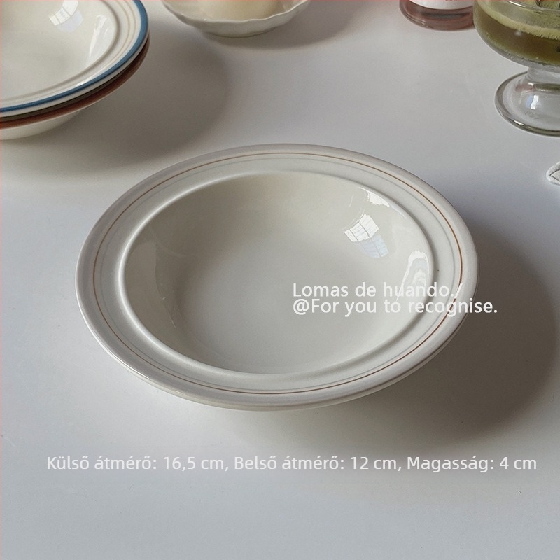 Porcelán reggeliző- és desszertes tál, francia stílusú alul mázolt színvilág, retró dizájn fagylaltos tál