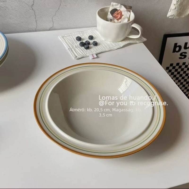 Porcelán reggeliző- és desszertes tál, francia stílusú alul mázolt színvilág, retró dizájn fagylaltos tál