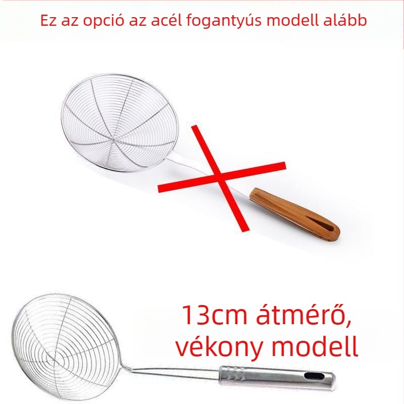 Masszív rozsdamentes acél hálószűrő otthoni használatra, nagy konyhai szűrő forró fazékhoz, tészta és dumpling szűrő