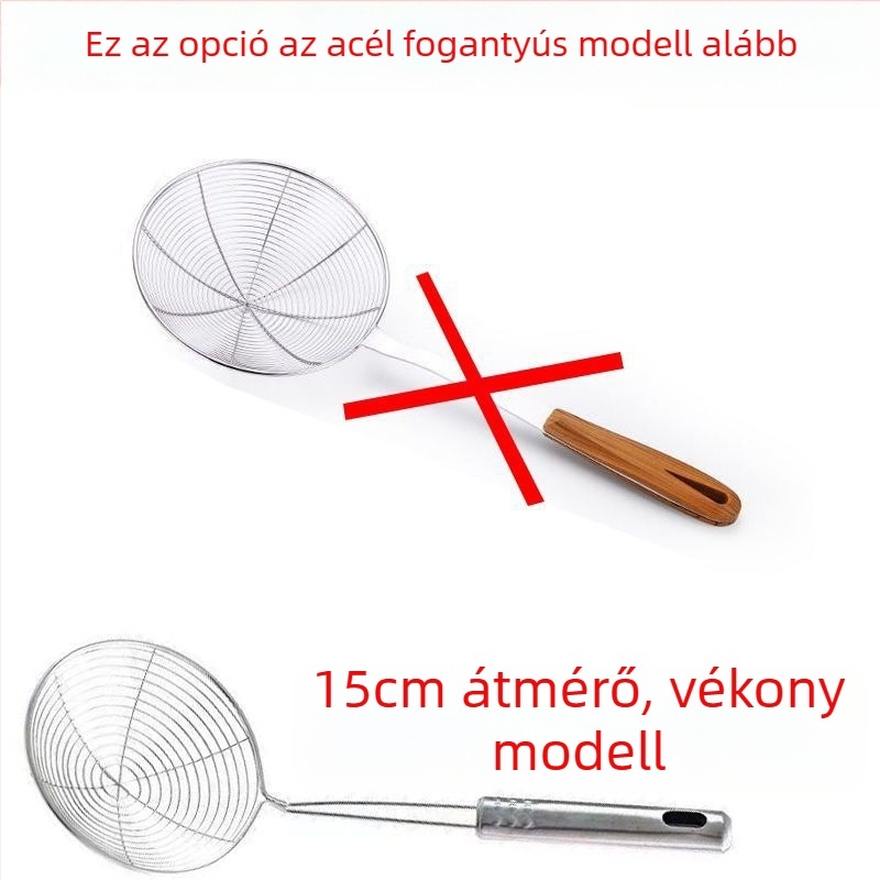 Masszív rozsdamentes acél hálószűrő otthoni használatra, nagy konyhai szűrő forró fazékhoz, tészta és dumpling szűrő
