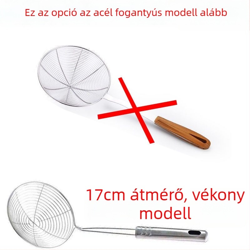 Masszív rozsdamentes acél hálószűrő otthoni használatra, nagy konyhai szűrő forró fazékhoz, tészta és dumpling szűrő