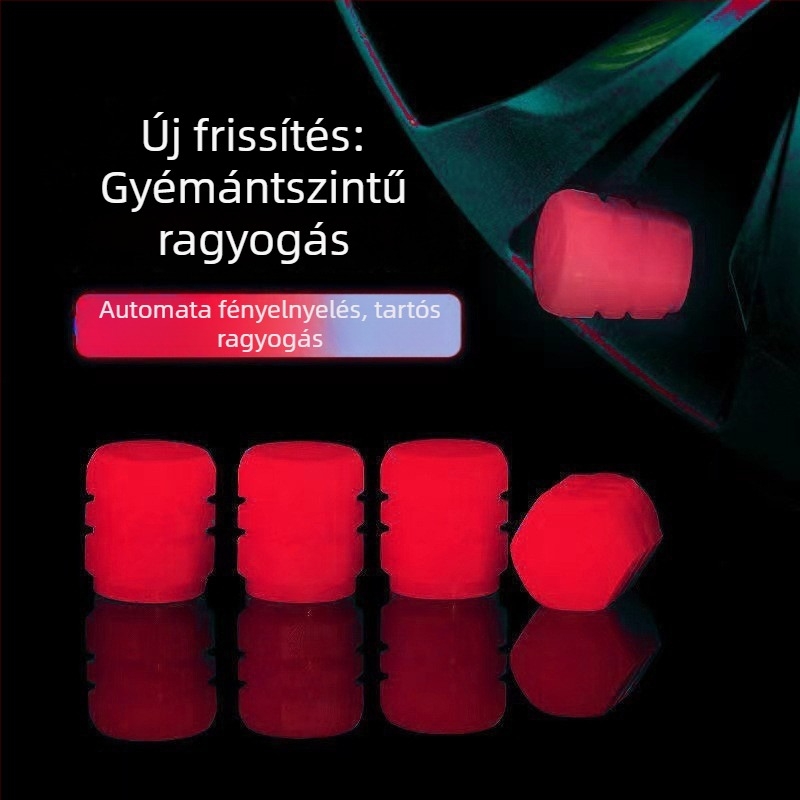 Fénylő szelepsapka autóhoz, kerékpárhoz és motorkerékpárhoz