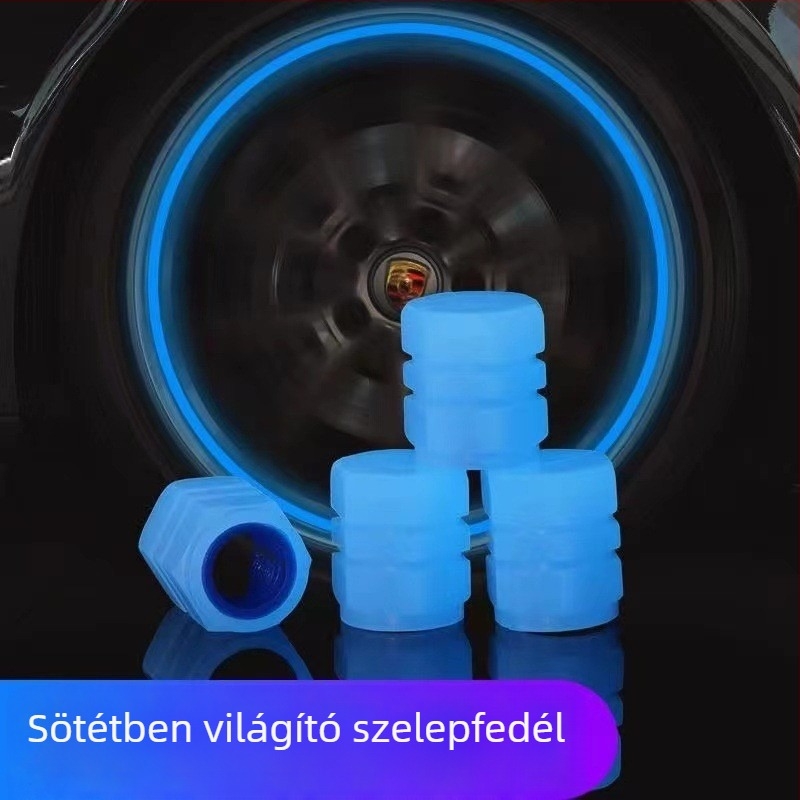 Fénylő szelepsapka autóhoz, kerékpárhoz és motorkerékpárhoz