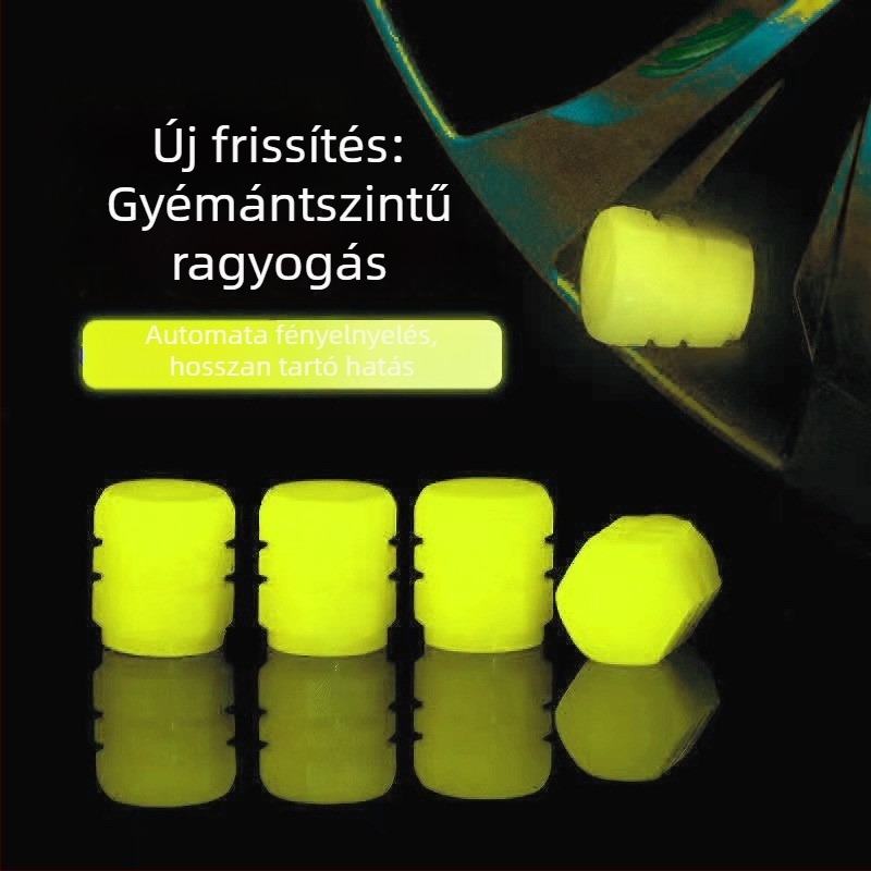 Fénylő szelepsapka autóhoz, kerékpárhoz és motorkerékpárhoz