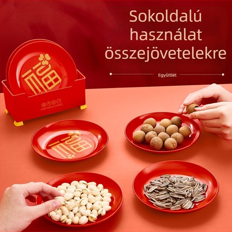 Élelmiszer-minőségű műanyag tál alappal, gyümölcsök és nassolnivalók számára, Kígyó éve kiadás, otthoni étkezéshez.