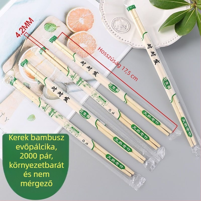Egyszer használatos bambusz evőpálcikák és macska tál – készlet reggelire, elvitelre, éttermek és otthoni használatra; alkalmas esküvői bankettekre; nagykereskedelem.