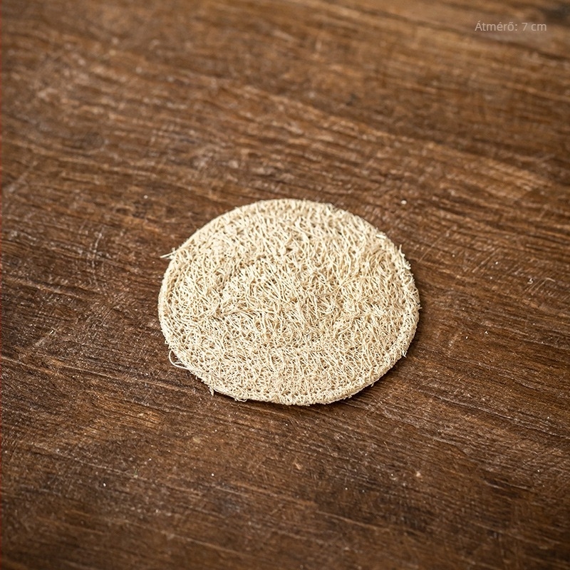 Luffa anyagú teáskanna és teáscsésze alátét – nedvszívó és hőszigetelő teás készlet kiegészítő