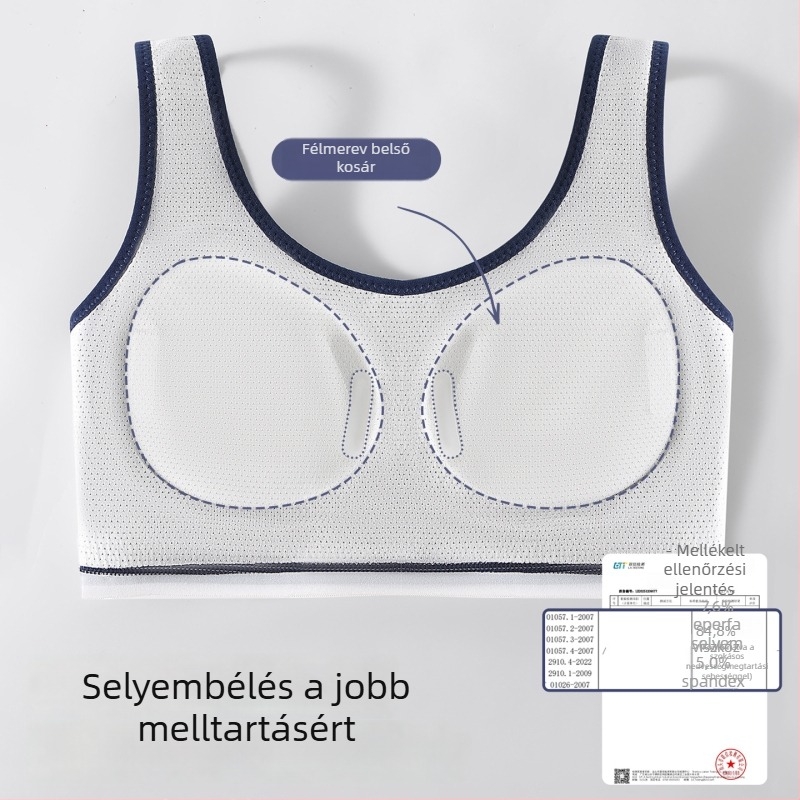 Lányoknak készült melltartó selyem béléssel, középiskolás lányok számára, légáteresztő és kényelmes, teljes kosár