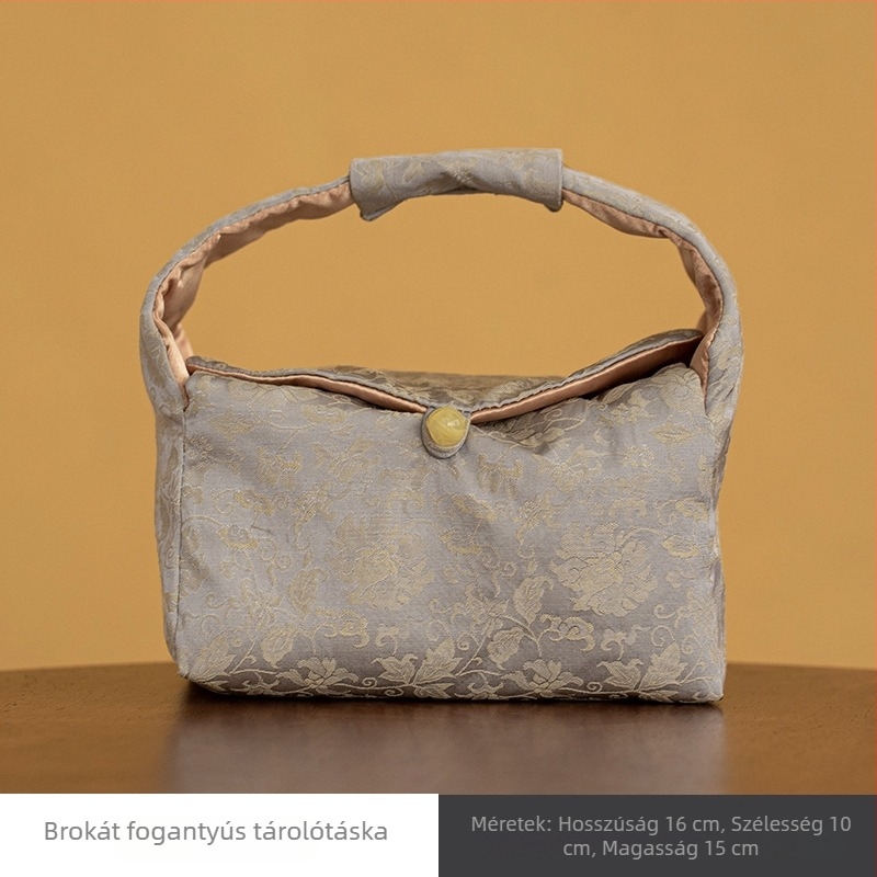Textil tea-szertartás tároló táska teáskészlethez – teáskannával és csészékkel, hordozható