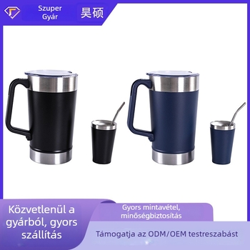 Rozsdamentes acélból készült autós pohár, 1900 ml, vákuum fogantyúval, dupla falú kávés bögré szett