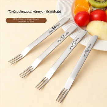316L-es gyümölcs villa karikatúra-stílusban, kettős használatú desszert- és gyümölcsvilla, hosszú nyéllel, torta és mooncake célra, elegáns és megbízható