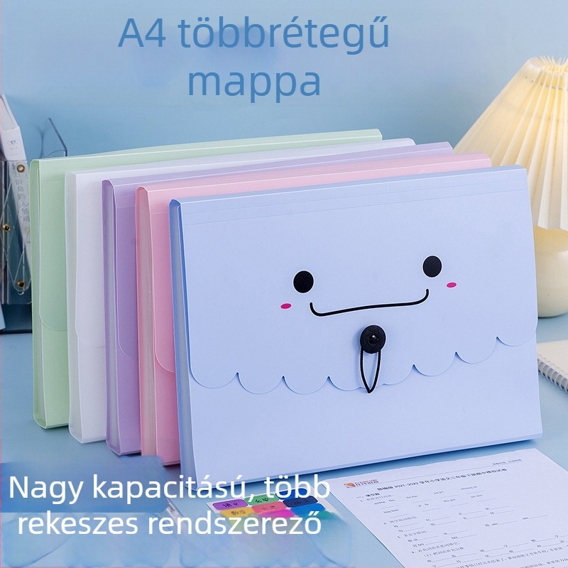 A4-es több rekeszű akordeon mappa, nagy kapacitású dokumentumok rendezője