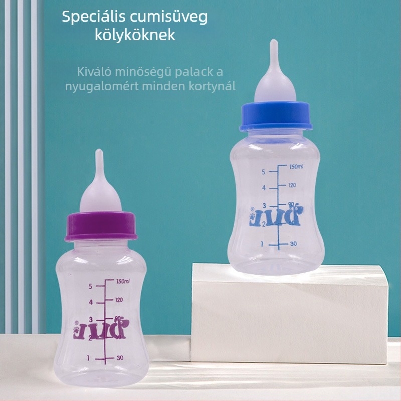 Macskák és kölyökkutyák számára etető cumisüveg, nagy kapacitású