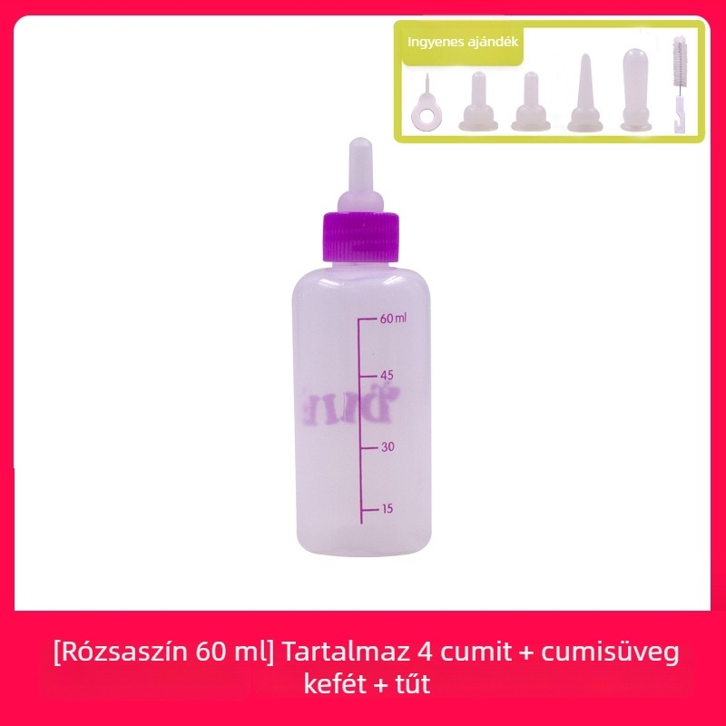 Macskák és kölyökkutyák számára etető cumisüveg, nagy kapacitású