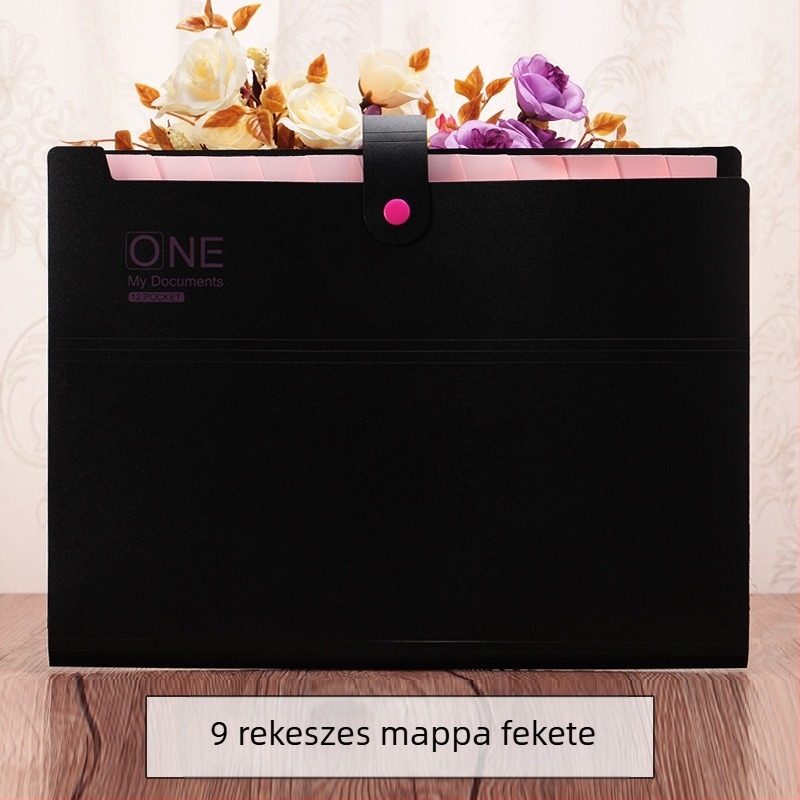 KOBEST csukható akordeon mappa, 6/9/13 rekesz, többrétegű dokumentum mappa, diákoknak