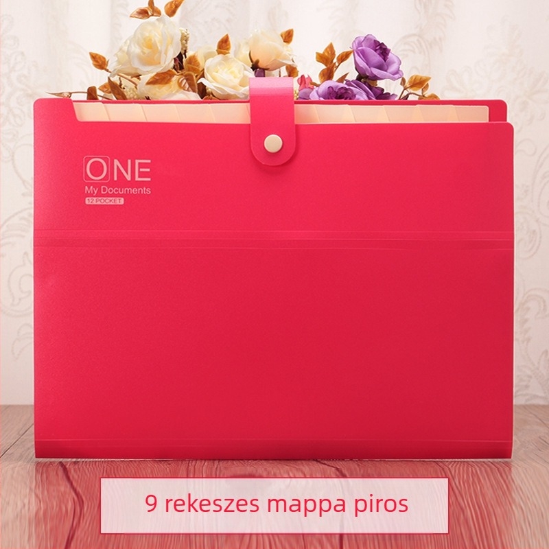 KOBEST csukható akordeon mappa, 6/9/13 rekesz, többrétegű dokumentum mappa, diákoknak