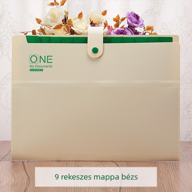 KOBEST csukható akordeon mappa, 6/9/13 rekesz, többrétegű dokumentum mappa, diákoknak