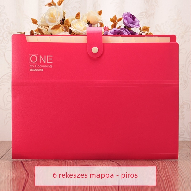 KOBEST csukható akordeon mappa, 6/9/13 rekesz, többrétegű dokumentum mappa, diákoknak