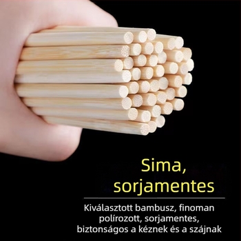 Nagykereskedelmi egyszer használatos evőpálcikák kiváló minőségű bambuszból, egyenként csomagolva szállodák és éttermek számára