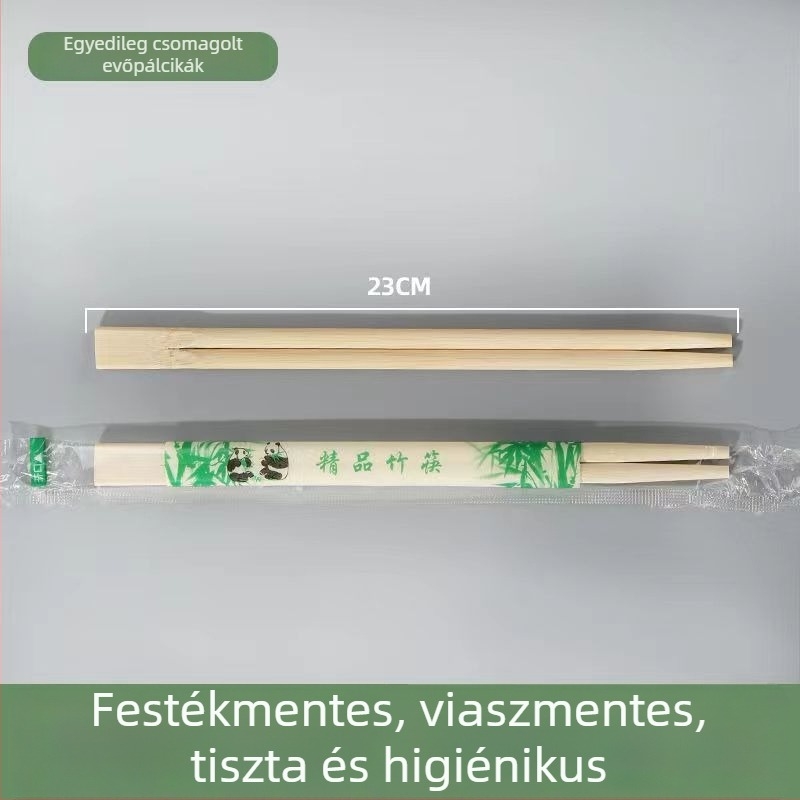 Nagykereskedelmi egyszer használatos evőpálcikák kiváló minőségű bambuszból, egyenként csomagolva szállodák és éttermek számára