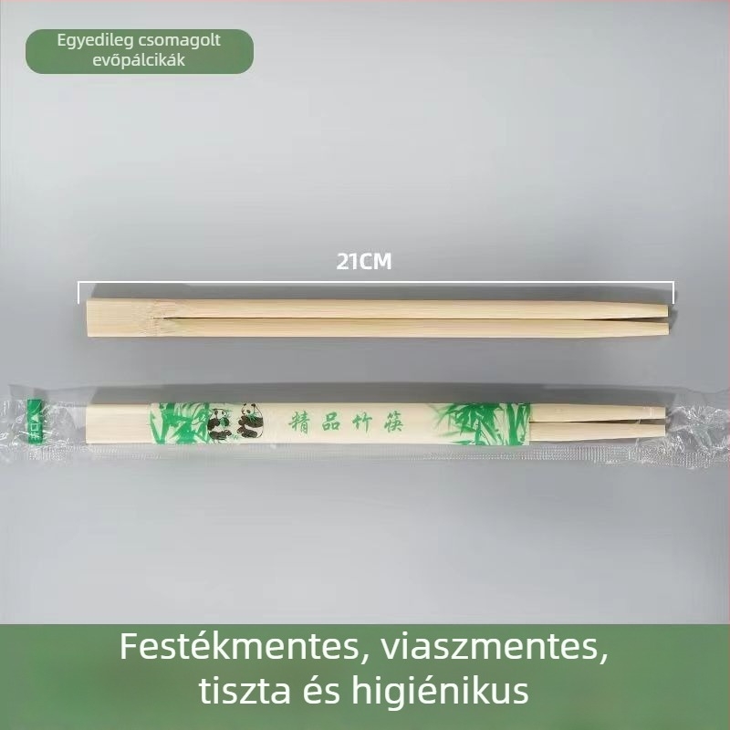 Nagykereskedelmi egyszer használatos evőpálcikák kiváló minőségű bambuszból, egyenként csomagolva szállodák és éttermek számára