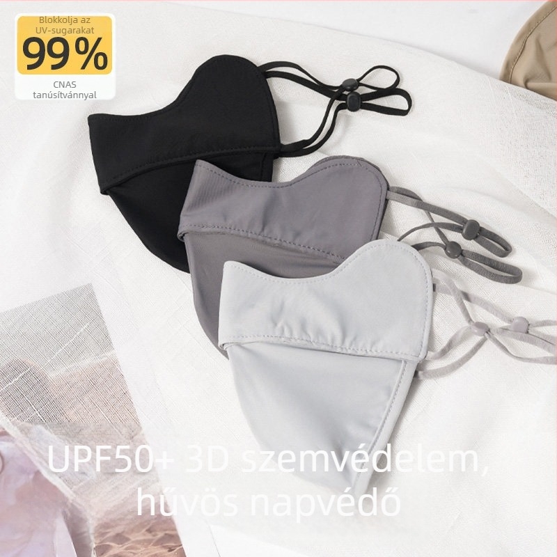 Női nyári napvédő arcmaszk UV-szemvédővel, lélegző Ice Silk arcmaszk kültéri kerékpározáshoz