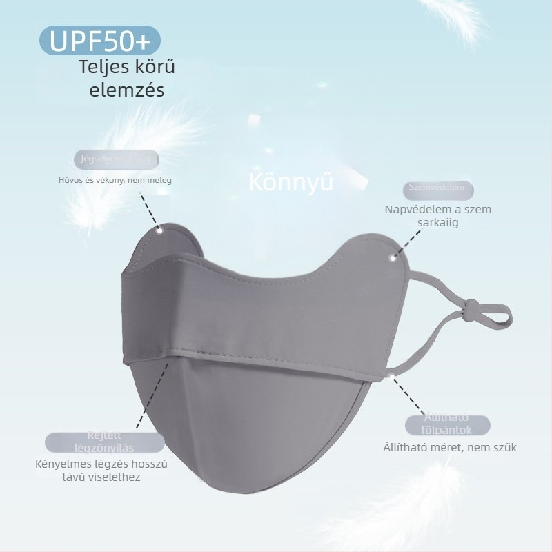 Női nyári napvédő arcmaszk UV-szemvédővel, lélegző Ice Silk arcmaszk kültéri kerékpározáshoz