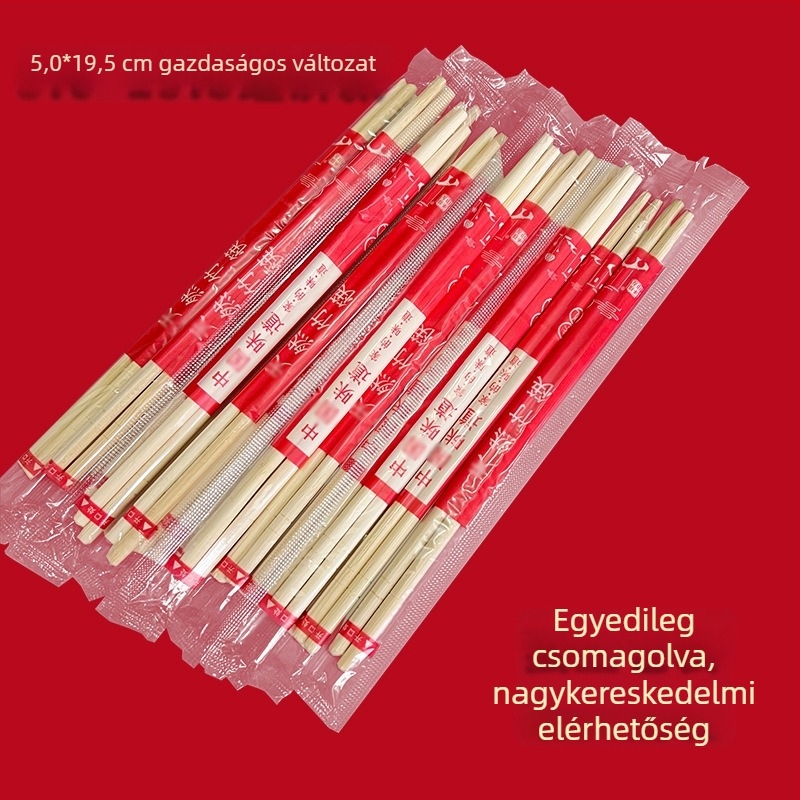 Egyszer használatos bambusz evőpálcikák, egyedi csomagolásban, élelmiszer-biztonságos, éttermeknek, házhozszállításra és otthoni használatra, 50 pár