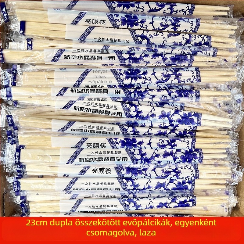 Egyszer használatos bambusz evőpálcikák, egyedi csomagolásban, élelmiszer-biztonságos, éttermeknek, házhozszállításra és otthoni használatra, 50 pár