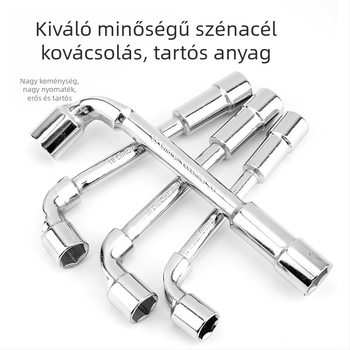 L-alakú csőkulcs, 7-formájú dupla fejű hajlított cső, perforált külső hatszög, maró csőkulcs
