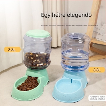 3,8 L-es automata itató kutyáknak, nagy kapacitású víztartály, automatikus vízforrás anti-tip dizájnnal