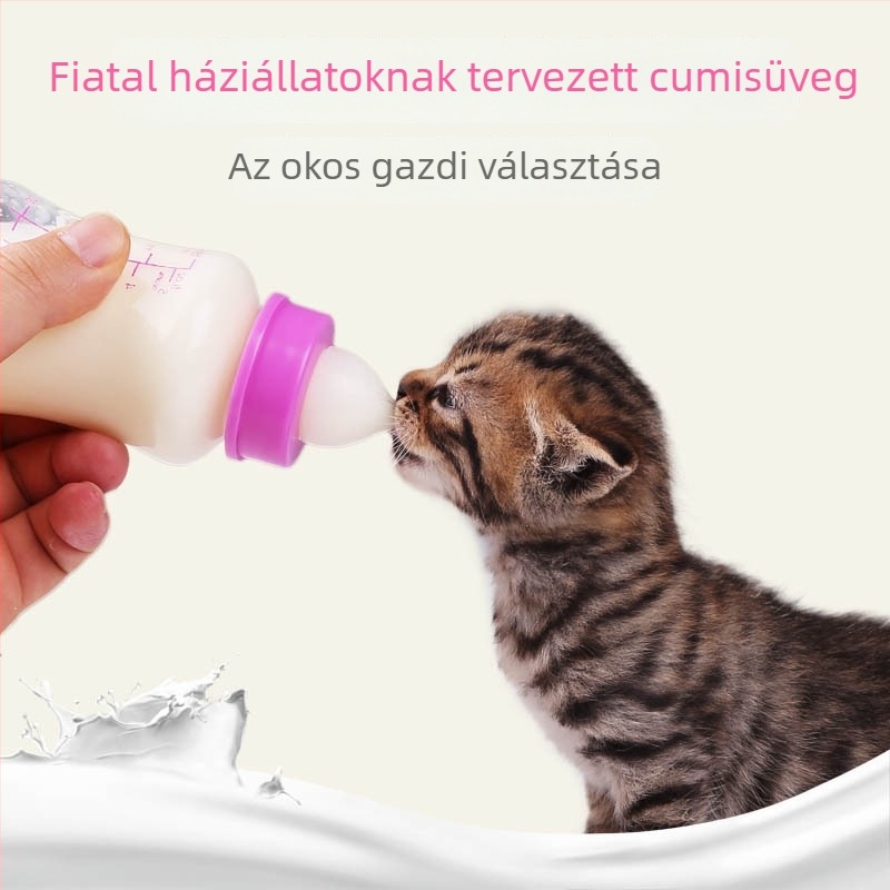 Újszülött kisállatok számára cumisüveg etetőfejjel