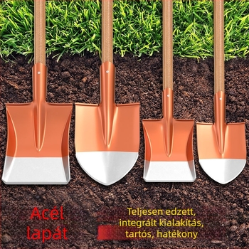Mangán acélból készült ásó talajmunkához, háztartási használatra, hóeltakarításra, síkfejű négyzetes ásó építőipari és mezőgazdasági célokra