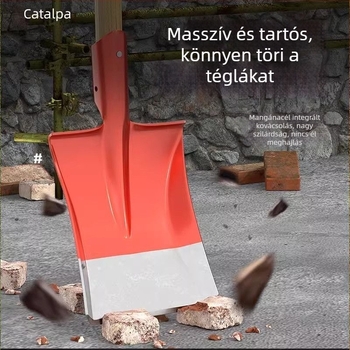 Mangán acélból készült ásó talajmunkához, háztartási használatra, hóeltakarításra, síkfejű négyzetes ásó építőipari és mezőgazdasági célokra