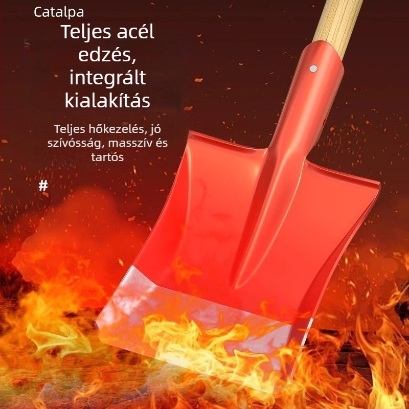 Mangán acélból készült ásó talajmunkához, háztartási használatra, hóeltakarításra, síkfejű négyzetes ásó építőipari és mezőgazdasági célokra