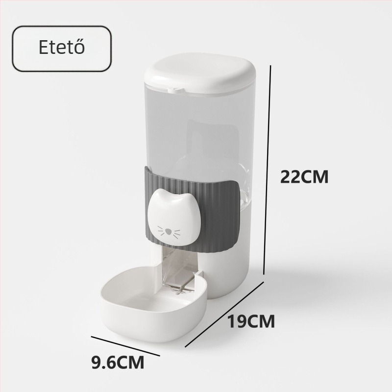 Automata etető- és itató rendszer kutyáknak, függő macskatartóval és függő etetőtálakkal