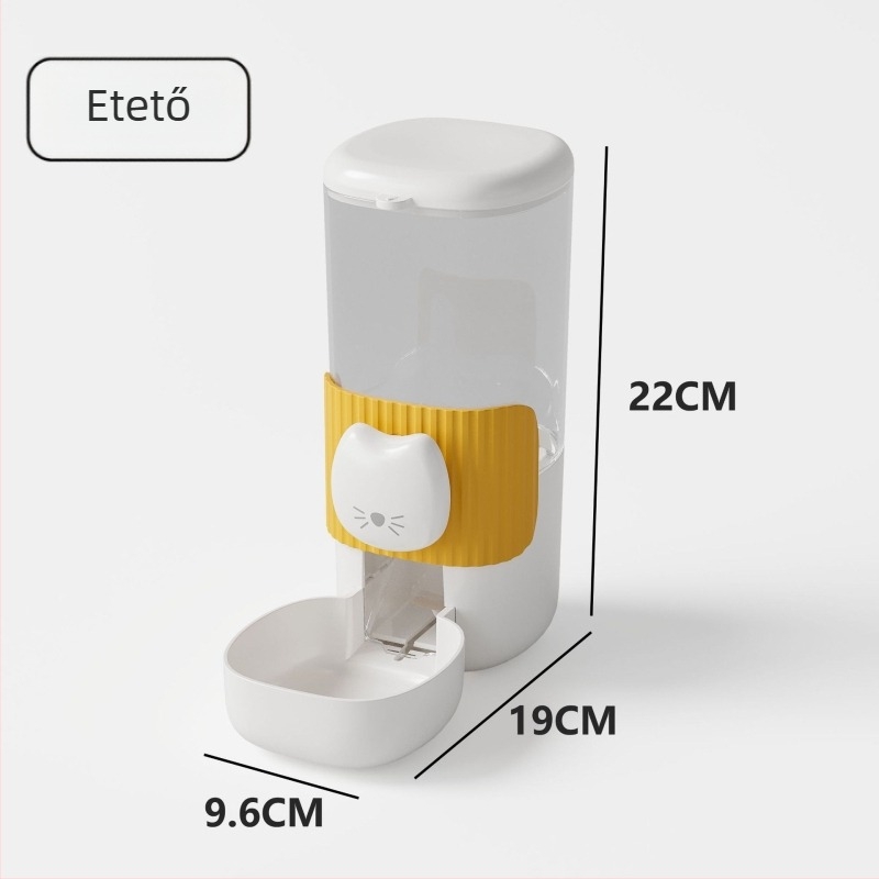 Automata etető- és itató rendszer kutyáknak, függő macskatartóval és függő etetőtálakkal